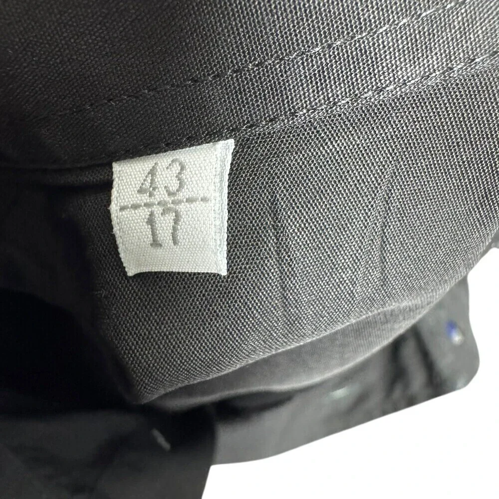 Gucci Men's Black Poplin Cotton Long Sleeve Button Down Shirt 43 17 XL